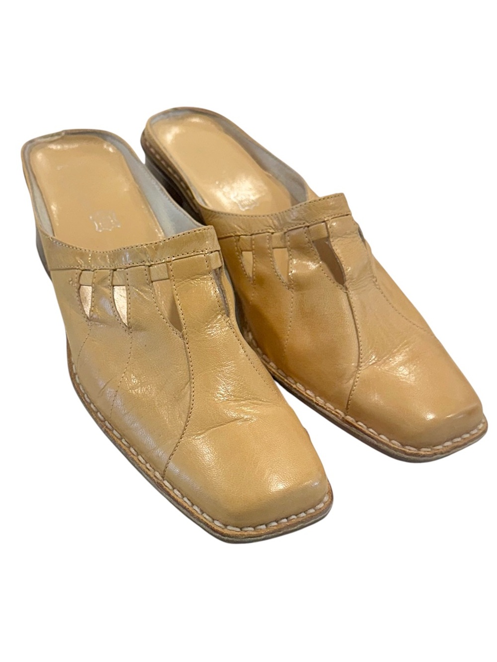 Italian Leather Slip-On Mules in Tan - EU 40 US 9.5